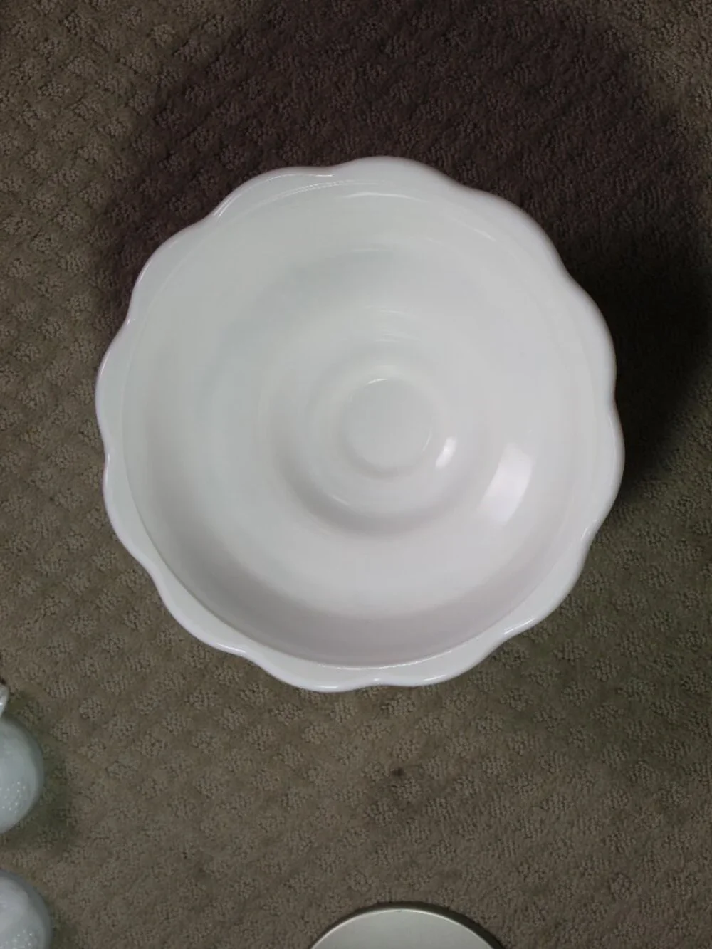 Vtg Anchor Hocking White Milk Glass Grapevine Punch Bowl Set w Base & 11 Cups